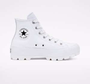Dámské Boty Na Platformy Converse Chuck Taylor All Star Lugged Læder Bílé Černé Bílé | 34JOLEUTF