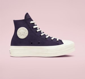 Dámské Boty Na Platformy Converse Chuck Taylor All Star Lift Tonal Jacquard Tmavě | 40SKCXWMP