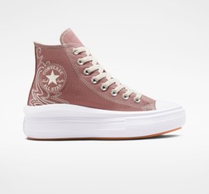 Dámské Boty Na Platformy Converse Chuck Taylor All Star Move Western Embroidery Bílé | 48YDTROEG