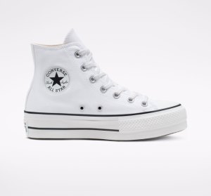 Dámské Boty Na Platformy Converse Chuck Taylor All Star Lift Platene Bílé Černé Bílé | 75OCEMPNH