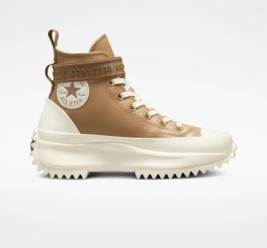 Dámské Boty Na Platformy Converse Run Star Læder Hnědé | 81PBDRVUY