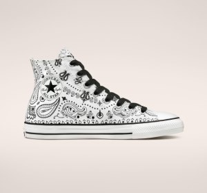 Dámské Plátěné Boty Converse CONS Chuck Taylor All Star Pro BACA Bílé Černé Bílé | 49EDYWTQX
