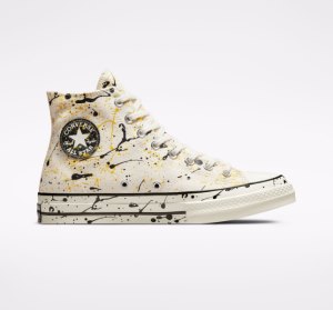 Dámské Plátěné Boty Converse Chuck 70 Archive Paint Splatter Černé | 34SOEUGZV