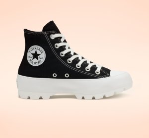 Dámské Plátěné Boty Converse Chuck Taylor All Star Lugged Černé Bílé Černé | 07XRQAWVK