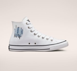 Dámské Plátěné Boty Converse Chuck Taylor All Star Translucent Barcode Bílé Černé Bílé | 31NDCJERU