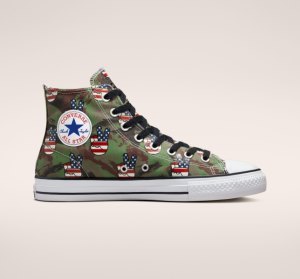 Dámské Plátěné Boty Converse Chuck Taylor All Star Pro Camo Peace Šedé Zelene Tmavě Blankyt | 47FCWXGMQ
