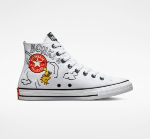 Dámské Plátěné Boty Converse Peanuts Chuck Taylor All Star Bílé Černé Červené | 23RAHBEGV