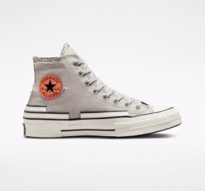 Dámské Vysoké Converse Chuck 70 Hacked Heel Tear Away Světle Béžový Černé | 76WMQXFSH
