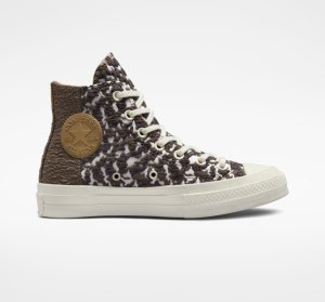 Dámské Vysoké Converse Chuck 70 Split Upper Jacquard Camo Hnědé Tmavě | 80UKDRAVM