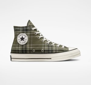 Dámské Vysoké Converse Chuck 70 Tartan Černé | 82QGPDUOX