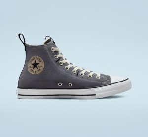 Dámské Vysoké Converse Chuck Taylor All Star Deco Stitch Šedé Černé | 74RZNJIXW