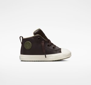 Dětské Boty Converse Chuck Taylor All Star Street Læder Hnědé | 96KHVCXUD