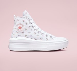 Dětské Boty Na Platformy Converse Chuck Taylor All Star Move Hummingbirds Bílé Červené Růžové | 51DVHNWYA