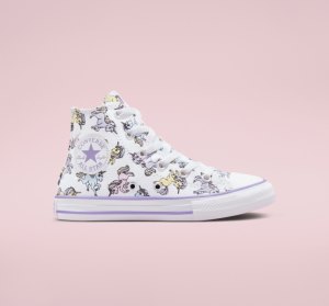 Dětské Plátěné Boty Converse Chuck Taylor All Star Unicorns Bílé Fialové | 23MRQPNUT
