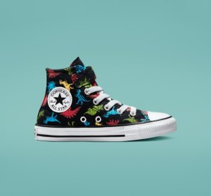 Dětské Plátěné Boty Converse Chuck Taylor All Star Easy-On Dinosaurs Černé Červené Blankyt | 92ORXTYHC