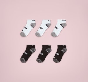 Dětské Ponožky Converse 6-Pack No-Show Černé Bílé | 46UAMQYRH