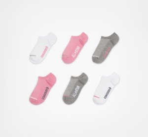 Dětské Ponožky Converse 6-Pack Wordmark No-Show Růžové | 68IQJPDRG
