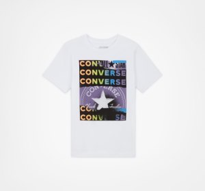 Dětské Tričko Converse Logo Mixup Grafická Bílé | 05QXIVCDB