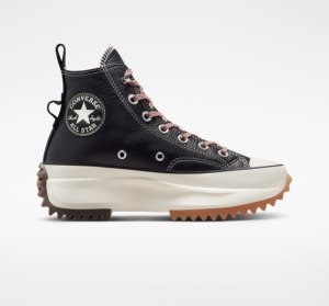 Pánské Boty Na Platformy Converse Run Star Læder Černé | 86HCETYLO