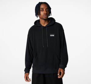 Pánské Mikiny S Kapucí Converse CONS Lehké Černé | 35VMFARQB