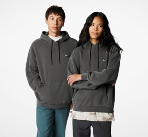 Pánské Mikiny S Kapucí Converse Go-To Chuck Taylor Patch Loose Fit Černé | 26YGRZLEF