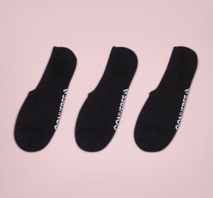 Pánské Ponožky Converse 3-Pack Wordmark Ultra-Low Liner Černé | 45ICHLMZO