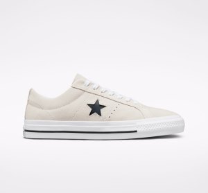 Pánské Semišové Boty Converse CONS One Star Pro Bílé Černé | 91PVZNBES