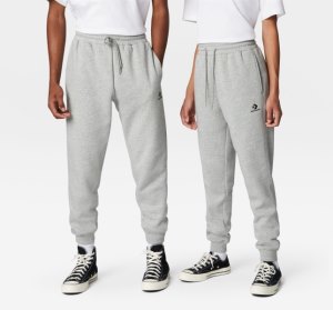 Pánské Tepláky Converse Go-To Embroidered Star Chevron Standard Fit Fleece Šedé | 56MLPOWZY